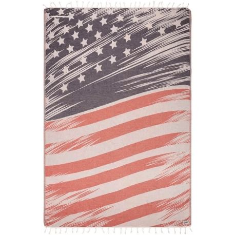 BEACH TOWEL SAND CLOUD VINTAGE FLAG - WITH ZIPPER POCKET