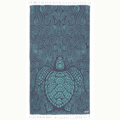 BEACH TOWEL SAND CLOUD Mint Swirl Turtle Towel