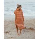 SAND CLOUD Classic Stripe Hooded Poncho Black